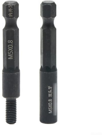 2er-Pack für 4 mm M5 selbstschneidende Steckschlüssel-Adapter-Set mit 1/4-Zoll-Sechskantschaft, kompatibel mit elektrischen Bohrmaschinen für Einsatzmuttern und Stockschrauben (M5)