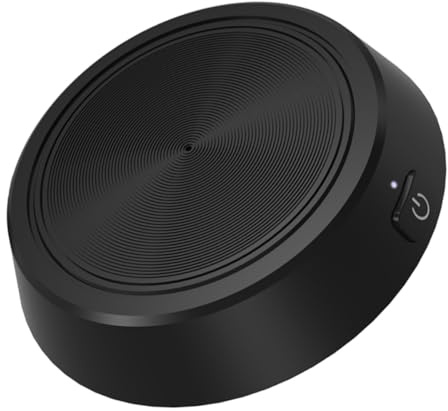 Sosoport Microphone USB Directionnel en Alliage de Zinc Noir 360° Bruit Intelligente, Microphone Portable pour Vidéoconférence, Streaming et Appels Vocaux, Micro de Table Polyvalent