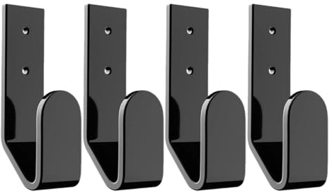 Kisangel 4pcs Keyboard Wall Mount Holder Acrylic Desk Accessories Black Minimalist Elegant Space-saving Design Sturdy and Reliable Dual Function for Office and Computer Shops