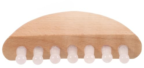 ifundom Peigne en Bois Naturel Cristaux de Quartz Rose, Peigne de Massage Doux pour Cuir Chevelu, Large Dents, Antistatique, pour Usage à Domicile Voyage
