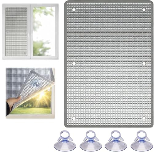 Film Isolation Thermique Aluminium Film Anti Chaleur Anti-UV pour Fenêtre Panneau Réfléchissant Occultant avec Ventouses Panneau de Protection Solaire, Pour Maison, Bureau, Garage, Véranda(60X100CM)