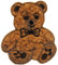 alles-meine.de GmbH 1 Stück Bügelbild - 3-D Effekt - Teddybär mit Flausch Plüsch - dunkel braun - 7,8 cm * 8,4 cm - Aufnäher & Applikation - gewebter Flicken - Bügelflicken..