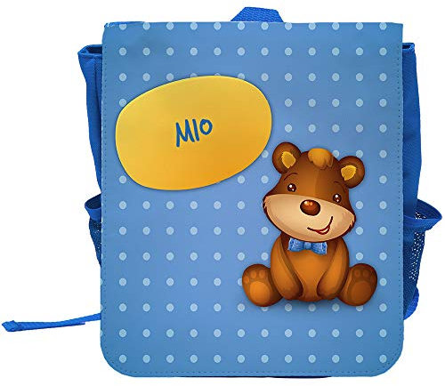 Kinder-Rucksack mit Namen Mio und schönem Bären-Motiv für Jungen