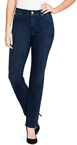 Gloria Vanderbilt Mandie Signature Fit - Jeans de Pierna Recta y Talle Alto para Mujer, Noche Azul, L