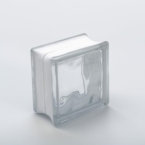 Basic Brique de verre Nuage clair brillant 14,5x14,5x8 cm - 5 pièces