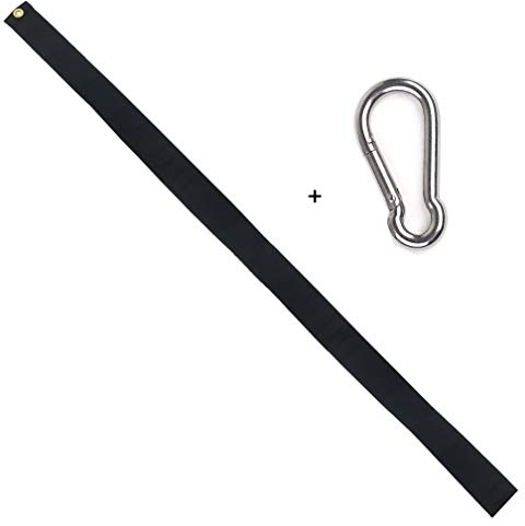 Huouo 152,4 cm schwarzes Trauerband für 7,6 x 1,52 m Flagge + 1 x Karabinerhaken zum Befestigen an Flaggen oder Stange