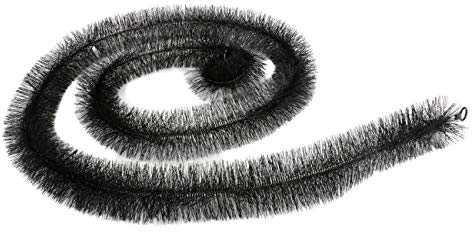 Dachrinnen-Schutzgitter, Dachrinnen-Schmutzfang, Dachrinnenbürste, Edelstahl-Strang mit robusten Kunststoffborsten, Rinnenraupe, schwarz, Größe (LxØ) ca. 4 m x 12 cm