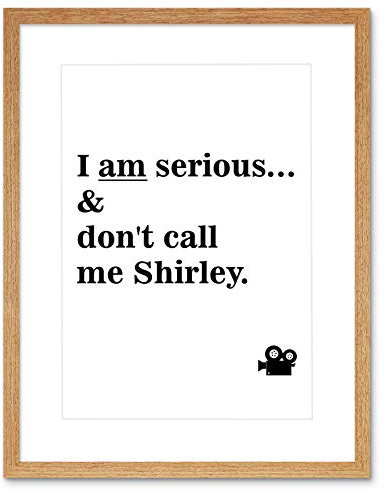 Artery8 Surely Don't Call Me Shirley Rumack Airplane Comedy Movie Artwork Framed Wall Art Print 12X16 Inch Flugzeug Komödie Film Wand