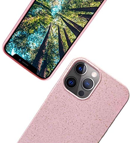 eplanita Eco Mobile Phone Case Compatible with iPhone 12 Mini, Plant Fibre, Drop Protection Cover, Durable and Sustainable (for iPhone 12 Mini, Pink)
