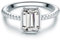 Trilani Damen Solitärring aus 925/- Sterling Silber mit Zirkonia Smaragd-Schliff Silberring Damenring mit Stein Rechteckig