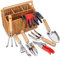 SOLIGT Gartengeräte-Set mit Korb, robustes Edelstahl-Garten-Handwerkzeug mit Holzgriff, Gartenschere, Handschuhe – perfekte Gartengeschenke, Pflanzzubehör für Damen und Herren