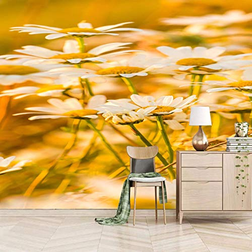 Msrahves tapeten modern Gelb Blumen Pflanzen art Fototapete Kinderzimmer Wandbild Dekoration Foto-Tapete Wandtapete Fotoposter Fototapete 3D Wanddekoration