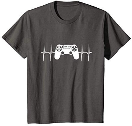 Kinder Video Game Geek Controller Gamer Heartbeat On Gaming T-Shirt