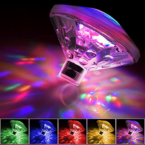Lumières flottantes pour piscine, bain sous-marin, lumière LED disco Aqua Glow multicolore clignotante salle de bain, étang, piscine, spa, jacuzzi, fête de nuit, jouet de