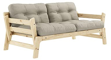 Karup Design, Step, Schlafsofa, Gestell: Klarlackiert, Matratze: Leinen
