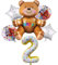 DIWULI Bären Luftballon Set 2 Jahre - Teddy-Bär Deko XL