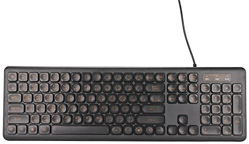 Clavier Chinois Filaire Annadue, Clavier Ergonomique Silencieux à 108 Touches, USB, Bilingue Chinois Anglais, pour Bureau, Noir