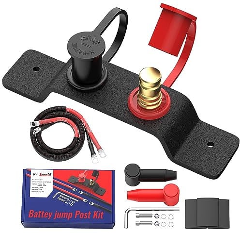 Joinfworld Remote Battery Terminals Heavy Duty Battery Relocation Kit with Bracket Cable Battery Remote Terminal Jumper Post for Car Can-Am X3 UTV ATV