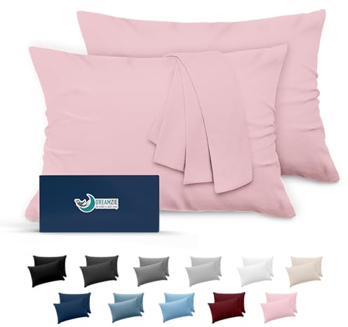 Dreamzie Kissenbezug 40x60 Rose 2er Set Mikrofaser Oeko-TEX Zertifiziert Kopfkissenbezug 40x60 Weich