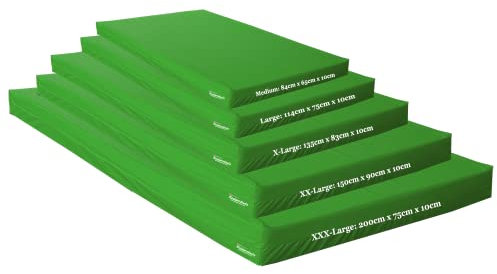Kosiproducts Gymnastics Crash Mat, Extra Firm High Density Medium Firm 10cm Thick Foam, [Green, XXX-Large]