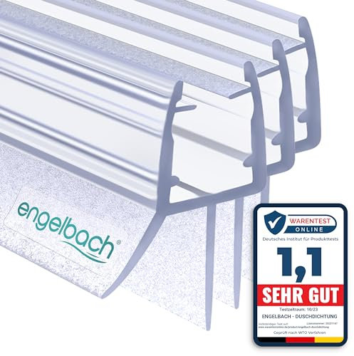 Engelbach® Goma mampara ducha 3x 80cm - Junta para puertas de 5-8 mm - Evita fugas de agua - Fácil de instalar - Para modelos estándar
