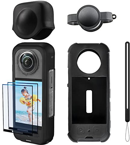 Semaiki Zubehör für Insta360 X3,Schutzhülle Silikonhülle Linsenkappe Displayschutzfolie für Insta 360 One X3 Zubehör