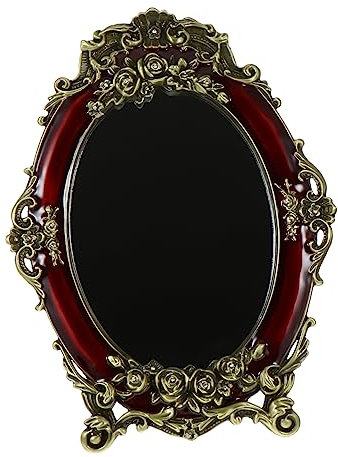 Beavorty 1stk Schminkspiegel Vintage Kommode Spiegel Vintage Schlafzimmerspiegel Tischständer Spiegel Einseitiger Spiegel Desktop Dekorative Spiegel Rustikal Hängender Spiegel Metall Glas