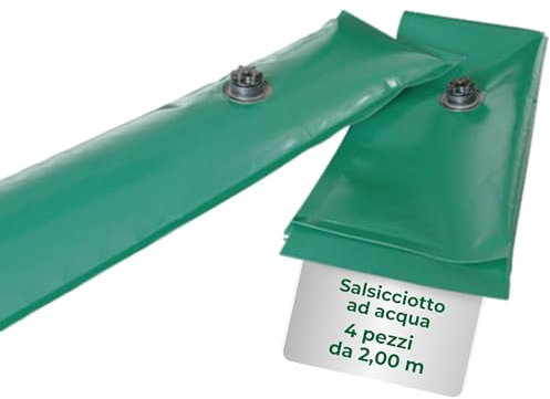 Polartex Watertube Verde Opale con Tappo a Vite - 4 Pezzi Tubolare Salsicciotto ad Acqua per Telo Copertura Invernale Piscina (2 m)