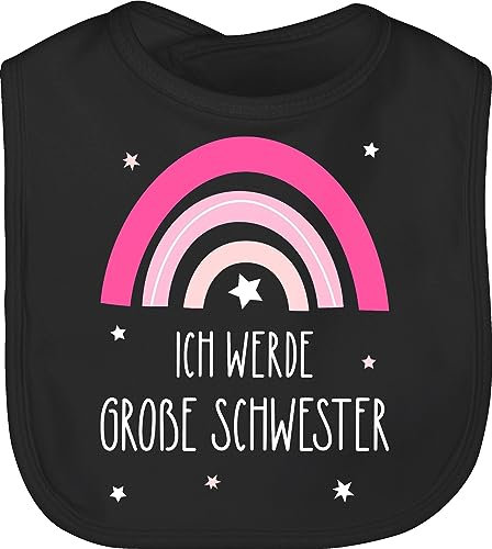 Baby Lätzchen - Ich werde große Schwester - Regenbogen - grosse Schwester - Unisize - Schwarz - schwestern big sister latz sis will be a geschenkideen+für+geschwister i große+schwester+geschenk