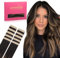 WENNALIFE Tape Extensions Echthaar, 30cm 20g 10 Stück Invisible Tape in Extensions Echthaar, Echthaar Extensions Tape, Remy Haarverlängerung #1B/6/1B Balayage Natürliches Schwarz bis Chestnut Braun