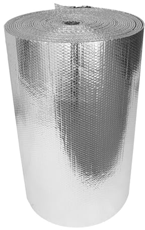 Isolante Termico Adesivo per Pareti Interne, Lamina Termoriflettente e Isolante per Termosifoni Barriera al Vapore Rotolo Isolante Termico Riflettente, per Caloriferi, Finestre, Camping, Automobili (