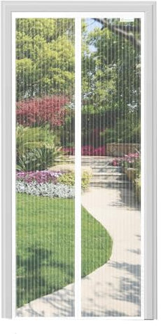 Meet Beauty Fliegengitter Balkontür 80x210cm | Magnet Fliegengitter Tür Ohne Bohren | Weißes Insektenschutzgitter für Tür & Balkon, Schützt vor Fliegen, Mücken & Insekten