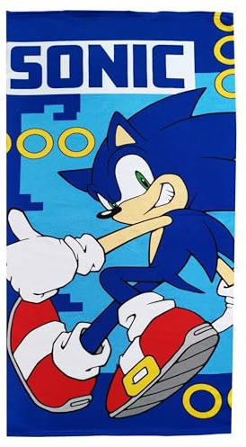 Theonoi Kinder - Handtuch Saunatuch Strandtuch Duschtuch Badetuch - 70 x 140 cm -Geschenk Jungen Mikrofaser (Sonic)
