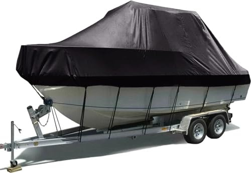 YIJIEHH Big Ant Housse De Bateau Imperméable,Housse De Bateau Convient,Toile Polyester 600D De Qualité Marine, Remorquable Compatible avec V-Hull, Tri-Hull, Runabout Boat Cover Bass Boat-17x19FT