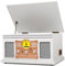 Tocadiscos 10 en 1 con Bluetooth clásico con altavoces integrados, tocadiscos de vinilo, reproductor de CD y centro multimedia combinado de radio AM/FM, grabación USB, entrada RCA AUX, madera blanca