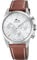 Lotus Montre pour Homme 18990/1 Chrono Boîtier en Acier Inoxydable Gris Bracelet en Cuir Marron