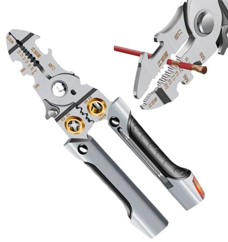 XIAOXIAOYU Pelacables Multiusos, pinzas Pelacables Multifunción | Herramienta de pelado de cables eléctricos,Pelacables de empalme de cable preciso, pinza de electricista multifuncional para