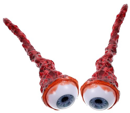 NUOBESTY Fake Eyeball, 2pcs Fake Bloody Eyeballs Halloween Eyeball Fake Eyes Prank Props Scary Realistic Eyes for Party, Halloween Trick or Treat Party Craft Props