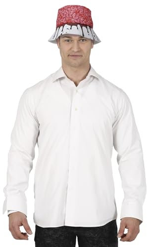 FIESTAS GUIRCA | Blutiges Gehirn Hut für Partys (Unisex Erwachsene) - Lustiges Accessoire für Junggesellenabschiede und Halloween - Ideal für Kostümpartys - Rot Weiß