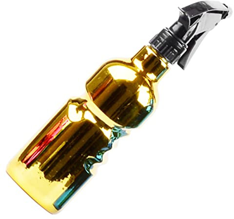 Healeved Botella Pulverizadora De Presión Retro Para Peluquería Pulverizador Fino Recargable Botella Spray Para Cabello y Jardín Resistente y Duradera Capacidad Adecuada Color Dorado Elegan