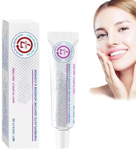 Zahnersatz-Silikon-Unterfütterungsset, Haftkissen für thermoplastische Zahnprothesen, Haftmittel für Zahnprothesen, weiches Zahnersatzset, Haftcreme für Zahnprothesen (1 Stück)