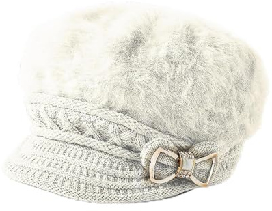 Coopers of Stortford Cloche Peak Hat | Glamorous Cable-Knit Hat with a Warm Fleece Lining (Cream)