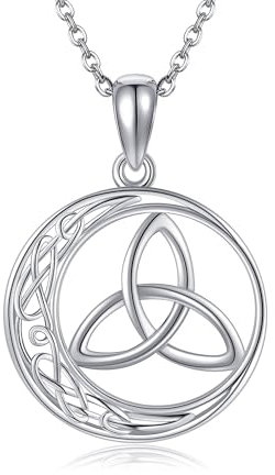 ONEFINITY Keltischer Knoten Halskette 925 Sterling Silber Keltischer Anhänger Trinity Knot Halskette Keltischer Knoten Wikinger Schmuck Geschenke für Frauen Männer