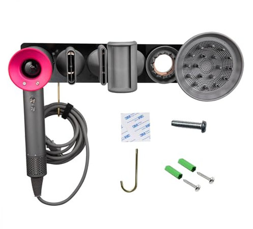 Yolispa Hair Dryer Holder Hair Dryer Holder Universal Wall Mount Organiser Wall Mount Cable Holder Hair Dryer Holder for Dyson HD08 HD01 HD02 HD03 HD04