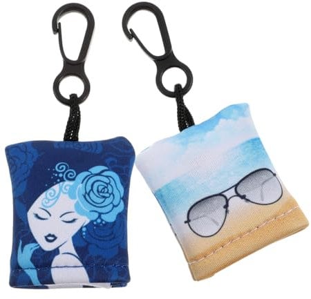 FOMIYES 2PCS Brillenputztuch Mit SchlüSselanhäNger, Mikrofaser ReinigungstüCher FüR Brillen, Sonnenbrillen, Handys Und Bildschirme, Wiederverwendbar Und Waschbar, 9x4cm