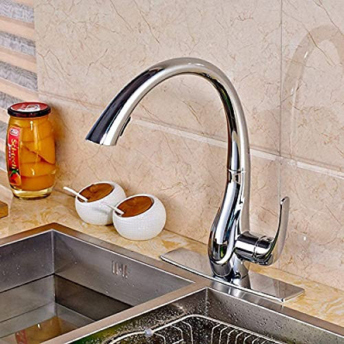 Waschbecken Taps Küchenmixer Hahn, Spüle Wasserhahn ausziehen Bach und Sprühgerät Heiße und kalte Wassermischer, Chrom (Cromo)