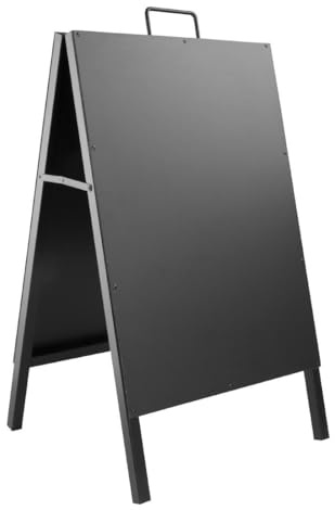 Olympia Metal Pavement Board with Carry Handle, 500x850mm | Double-sided framed display attracts passing foot traffic from both directions; easy to transport and store daily.
