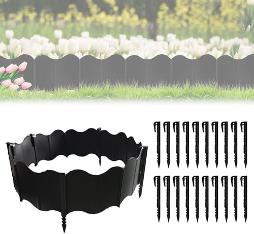 SilverChry Lot de 40 bordures de pelouse flexibles en plastique 14 cm - Bordure de parterre - Pour jardin et extérieur