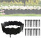 40 pcs Bordure de Jardin en Plastique Facile à Installer, SilverChry Bordure de Jardin en Plastique Noir, Bordures de Pelouse en Plastique Flexible, 20× Clous en Plastique pour Allée Paysage Trottoir
