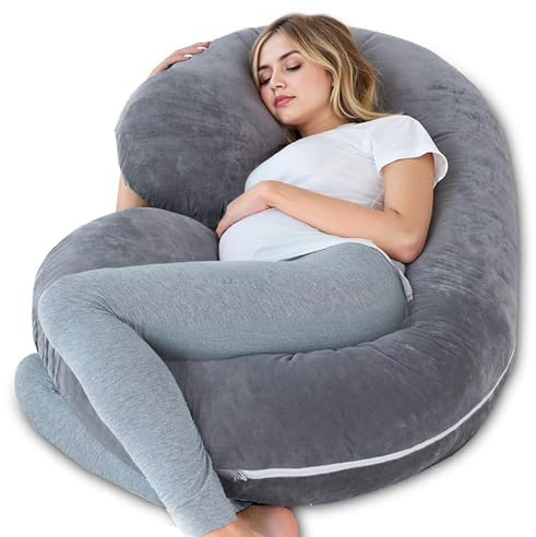 piorlado Pregnancy Pillow, Full Body Pillow, Maternity Pillow for Side Sleeper, Pregnancy Body Pillow for Pregnant Women Suppor, Ideal for Back, Belly & Hip Relief with Washable Cover (C-shape)